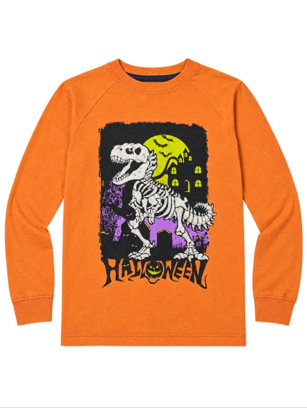 Cat & Jack Husky Glow In The Dark Halloween Dinosaur Shirt